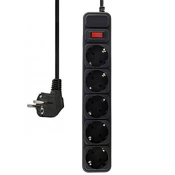 Мережевий фільтр 5 розеток, 1,8м / Подовжувач з вимикачем / Електричний подовжувач переноска