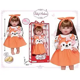 Лялька A 920 D гумова, висота - 52 см, прошите волосся, рухомі кінцівки, щітка для волосся, взуття, в коробці