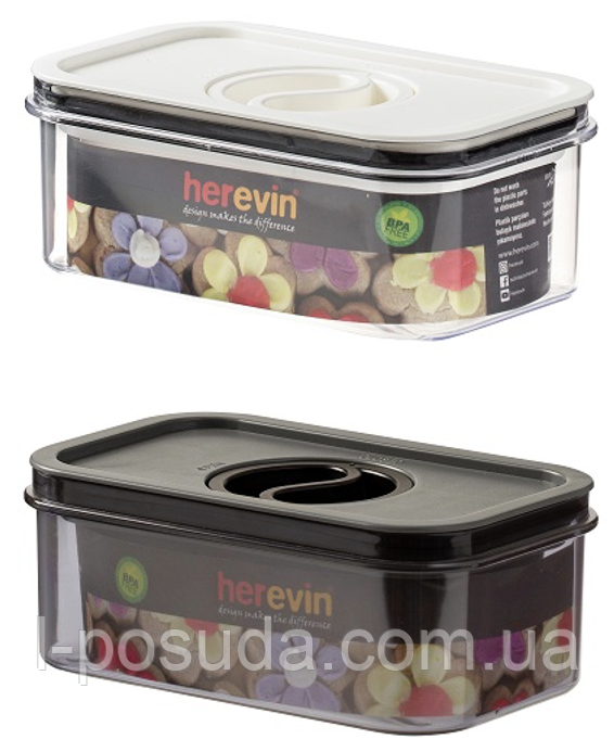 Контейнер HEREVIN Canister-Vacuum Lid-White-Black 0.6 л (161174-000) (7077941), фото 1