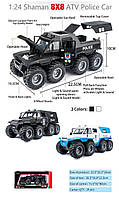 Машинка SHAMAN CONQUERORS POLICE CARS 1:24 інерційна з підсвіткою фар і звуком, біло-синя або чорна G458920