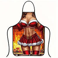 Фартух новорічний для жінок з приколом 74 на 54 см різнобарвний