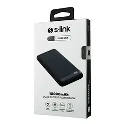 Павербанк S-link IP-K11 10000mAh 2.1A 2USB портативное зарядное устройство black Power Bank Чорний