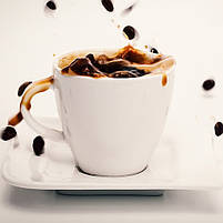 Модульна картина з годинником «Чашка кави» Настінний декор для кухні Дрк на полотні 100х60 см з 2х частин, фото 4