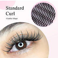 Накладні пучкові вії / Промінці / Пір'я / Аніме / для приклеювання клеєм в домашніх умовах від 9 до 14 мм / 228 шт