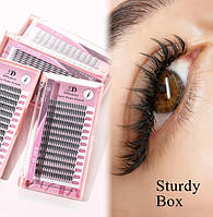 Накладні пучкові вії / Промінці / Пір'я / Аніме / для приклеювання клеєм в домашніх умовах від 9 до 14 мм / 228 шт