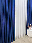Оксамитові(велюрові) однотонні штори турецької якості. Колір: темно-синій, фото 2