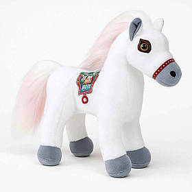 М’яка іграшка Кінь білий 18 см — символ 2026 року, музична плюшева конячка, арт. 005019-02