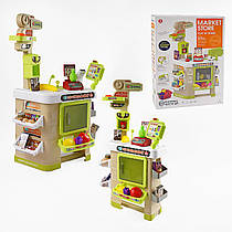 Супермаркет 922-200 (8) 67 елементів, звук, підсвічування, касовий апарат, сканер, ваги, купюри, монети, продукти, кошик, в