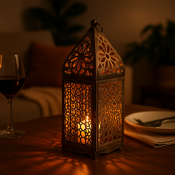 Декоративний свічник Сяйво 9,5×9,5×25 см / Підсвічник-ліхтар / Залізний свічник / Класичний підсвічник