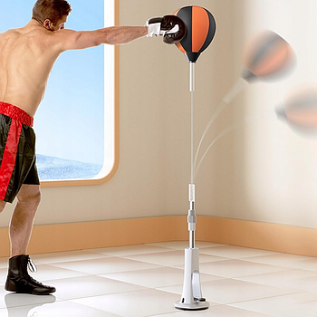 Боксерська груша на стійці з реакційним м'ячем, 138-160 см / Груша для боксу /  Груша для тренувань / Тренажер для боксу