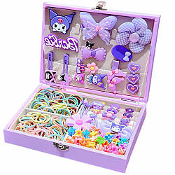 Дитячий подарунковий набір шпильок та резинок Куромі на 155 предметів / Набір дитячих шпильок для волосся