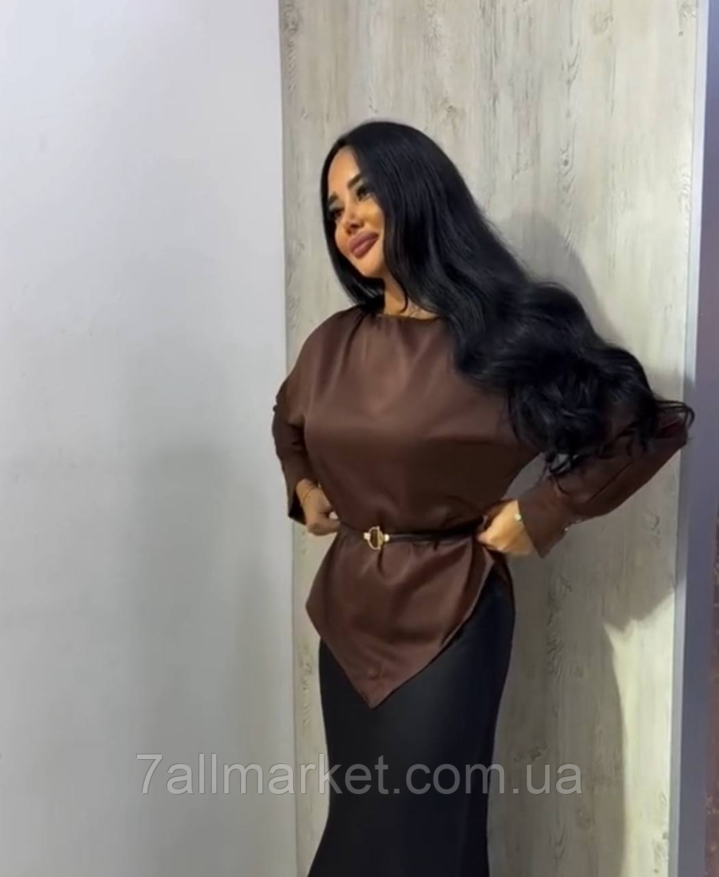 Блузка жіноча з довгим рукавом шовк Армані (42-58) (2кв) "FemZone" недорого від прямого постачальника