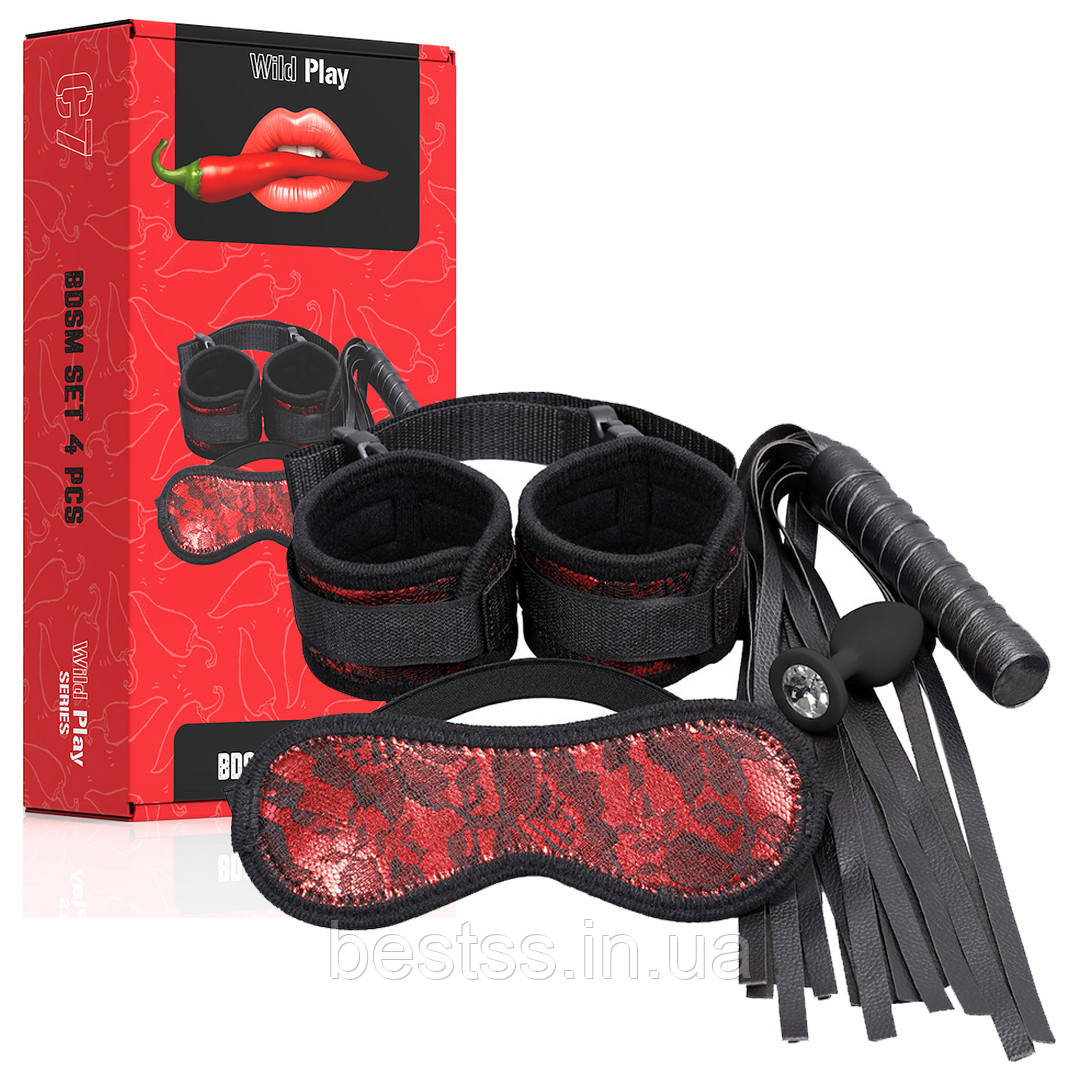 Набір БДСМ з чотирьох предметів Erospace Wild Play BDSM Set C7 – комплект для сміливих експериментів 🔥