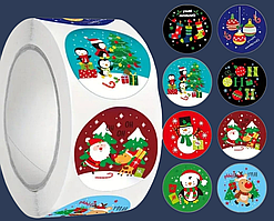 Комплект 500 шт. новорічних міні-стікерів "Різдвяне асорті " -№1