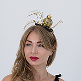 Елегантний новорічний обруч із золотою кулькою та золотими елементами — гламурний святковий аксесуар для дорослих, фото 4