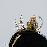 Елегантний новорічний обруч із золотою кулькою та золотими елементами — гламурний святковий аксесуар для дорослих, фото 6