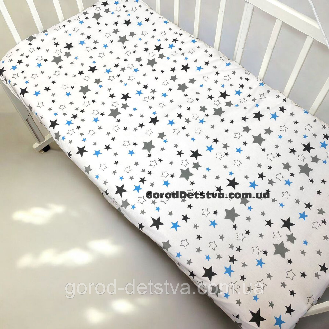 Простирадло на резинці в дитяче ліжечко 120*60 см матеріал бязь бавовна, фото 1