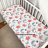 Простирадло на резинці в дитяче ліжечко 120*60 см матеріал бязь бавовна, фото 5