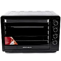 Електрична піч духовка Grunhelm GN63CB 63 л з грилем і конвекцією, 2200 Вт, механічне керування, чорна