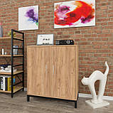 Тумба офісна L-800 80х40х90 см LD Дуб Палена. Тумбочка для дому та офісу на колесах, фото 4