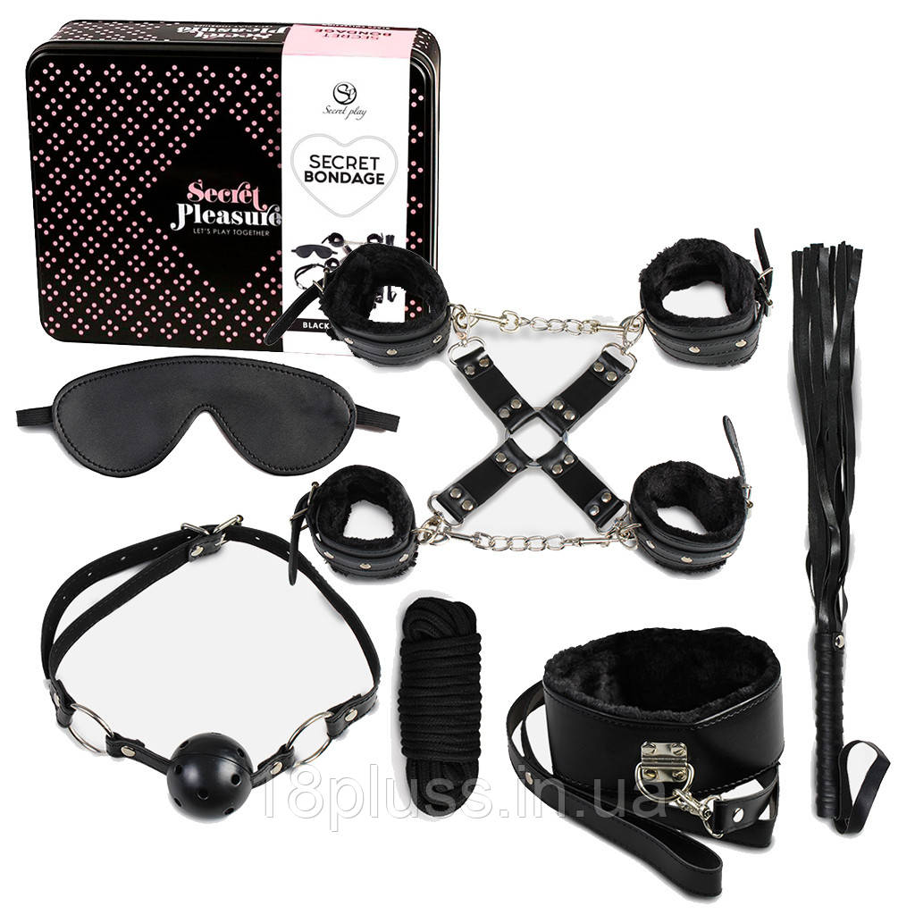 Комплект для бондажу з 8 предметів Secret Play Secret Pleasure Black Collection Bondage Kit, фото 1