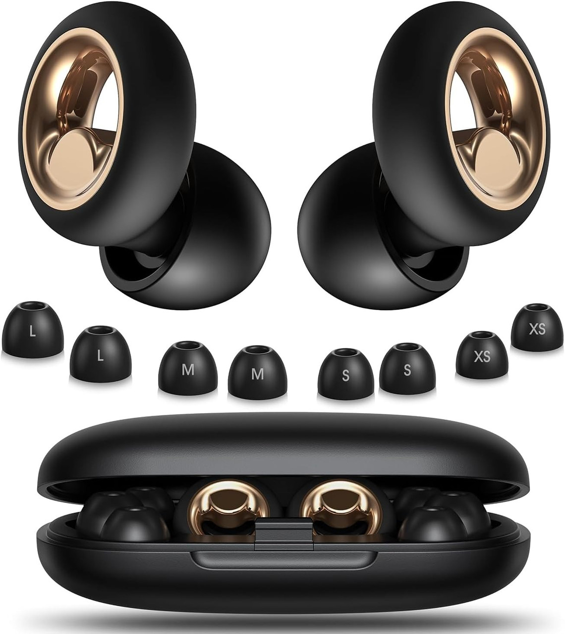 Багаторазові беруші Clydek, Захист слуху 45 дБ (високоякісні), Шумопоглинаючі (XS, S, M, L) Чорні, фото 1