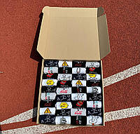 Мега бокс мужских носков 36 пар с креативными рисунками 41-45 р хлопковые демисезонные в коробке