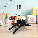 Дитячі плічки 32 см вішалки тремпеля чорні пластикові з золотим гачком для дитячого одягу 5 шт., фото 2