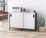 Тумба офісна розсувна LS-1200-830 LD Венге Луїзіана. Тумбочка для дому та офісу на колесах, фото 5