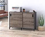 Тумба офісна розсувна LS-1200-830 LD Венге Луїзіана. Тумбочка для дому та офісу на колесах, фото 7