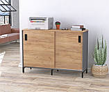 Тумба офісна приставна LS-1200-830 антрацит Венге Луїзіана. Тумбочка для дому та офісу, фото 4