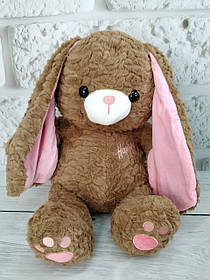 М'яка іграшка з пледом усередині Зайка плюшева коричнева