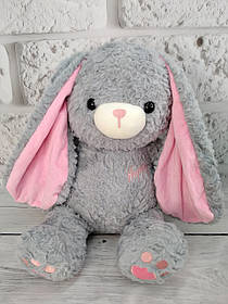 М'яка іграшка з пледом усередині Зайчик плюшевий сіра