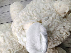 М'яка іграшка з пледом усередині Зайка плюшева біла, фото 3