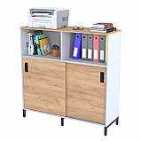 Тумба розсувна офісна LS-1200-1200 LD Дуб Палена. Тумбочка для дому та офісу на колесах, фото 5