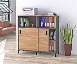 Тумба розсувна офісна LS-1200-1200 LD Дуб Палена. Тумбочка для дому та офісу на колесах, фото 6