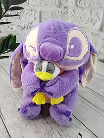 М'яка іграшка з пледом усередині Енджел подружка Стича з каченям бузкова