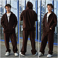 Теплый спортивный костюм на мальчика подростка . Модный, красивый флисовый костюм кофта на молнии и прямые штаны 12-16 лет
