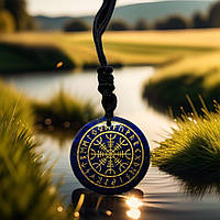 Медальон амулет из лазурита «Шлем Ужаса»