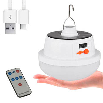 Світлодіодна LED лампа акумуляторна +Пульт, 5 Вт, від USB, BL2088 / Лампа для кемпінгу / Підвісний світильник для кемпінгу