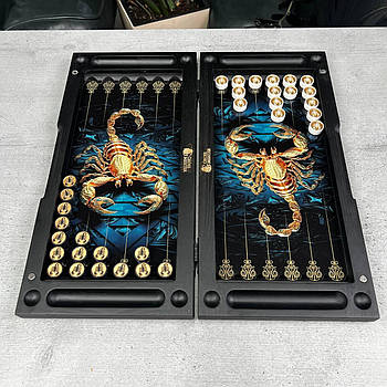 Нарди зі скла фішки з каменю 50×24×6см подарункові