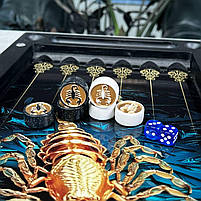 Нарди зі скла фішки з каменю 50×24×6см подарункові, фото 4