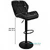 Барний стілець (крісло) зі спинкою Bonro B-087 чорний екошкіра (чорна основа), фото 10