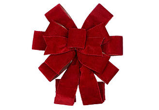 Бант новорічний червоний 28 см