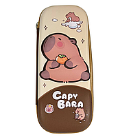 Пенал-футляр 3d LM №75540-1 (75541) "Капібара з полуничкою" з відворотом та кишенею