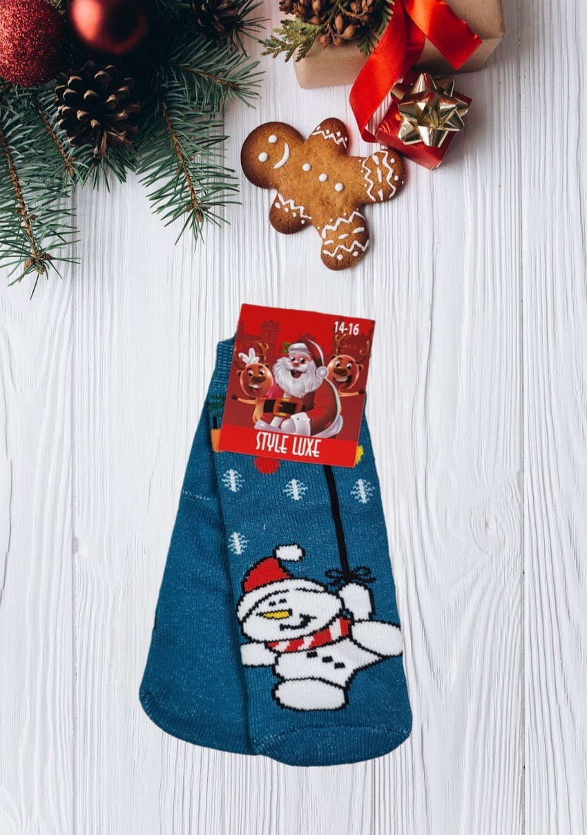 Дитячі теплі новорічні шкарпетки до року, різні кольори14-16