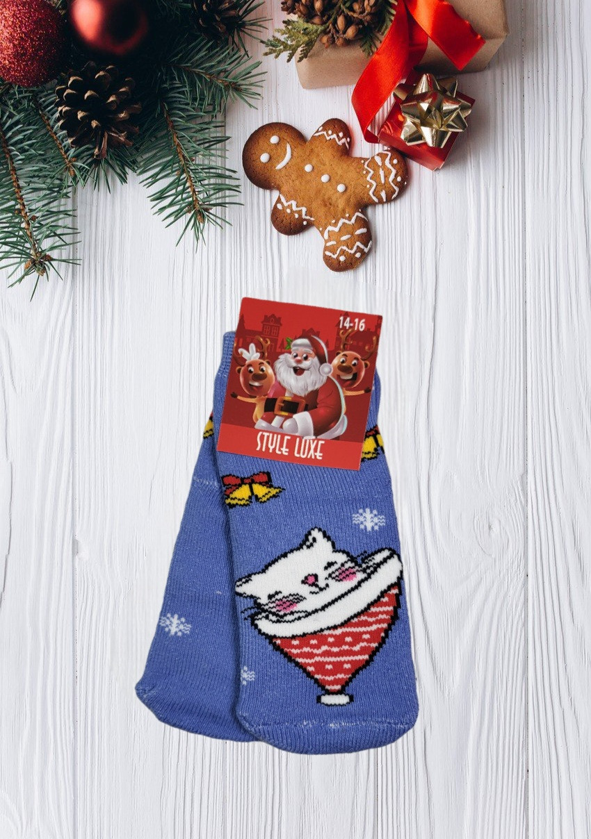 Дитячі махрові новорічні шкарпетки для малюків 14-16