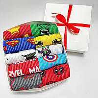 Набор мужских высоких носков с яркими рисунками 10 пар 41-45 р в подарочной коробке