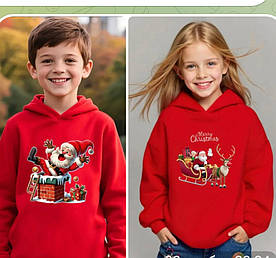 Детские теплые новогодние худи