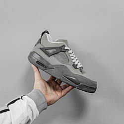 Чоловічі спортивні кросівки Nike Air Jordan 4 RETRO (сірі) стильні повсякденні кроси 3202 Найк vkross